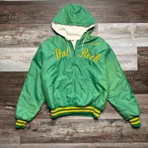 Vintage 80s 90s DeLong Flat Rock Varsity Cheerleading Chain Stitched Quarter Zip